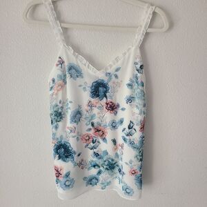 White House Black Market Embroideree Floral Lace Tank Top